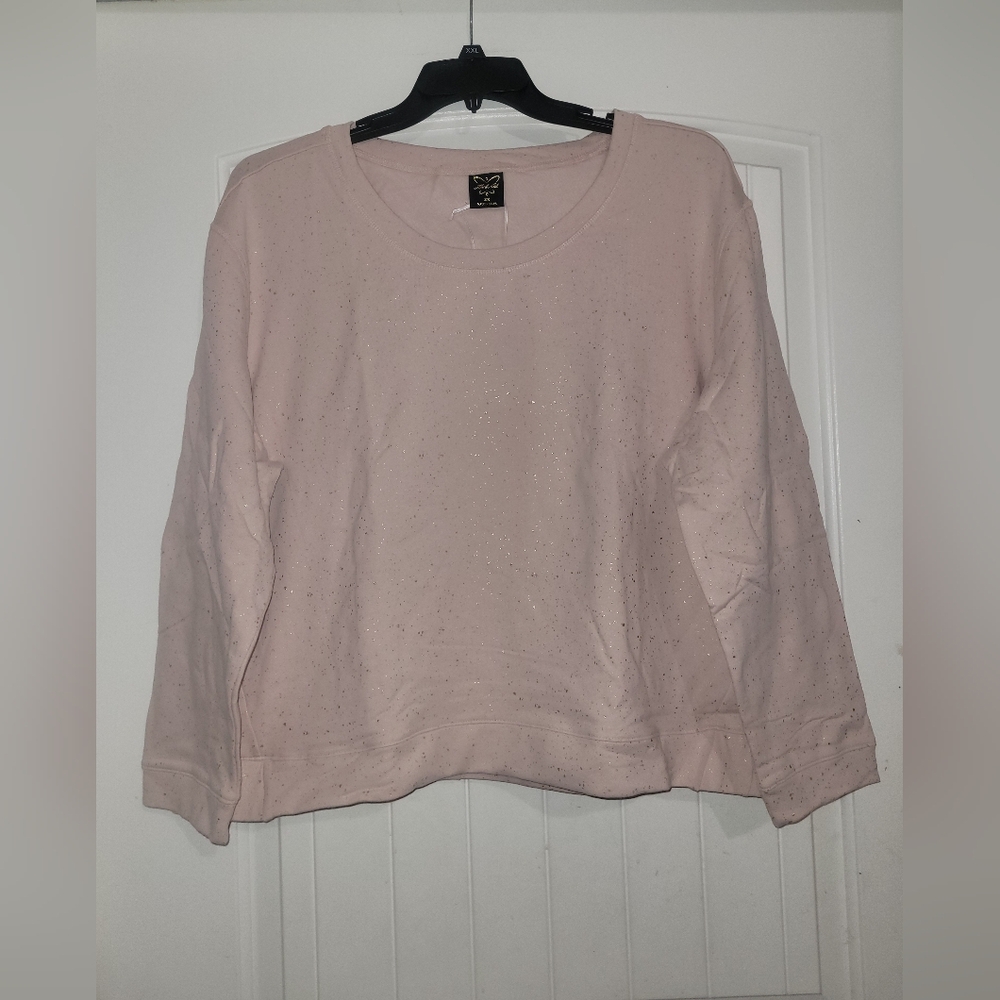 Laila Ali NWT Blush Pink Crewneck With Gold Flecks 3xl